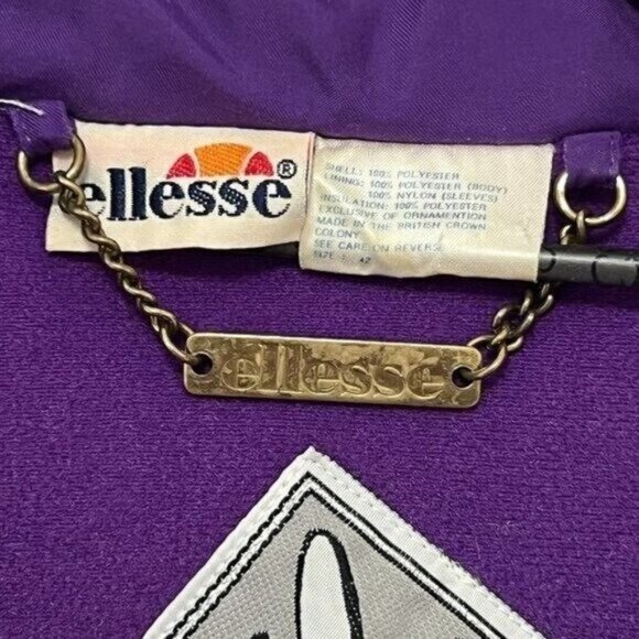 Ellesse Ski Jacket Vintage Pink and Purple Embroidery Details Womens Size L - Picture 5 of 8